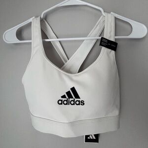 NEW Adidas White Sports Bra Size Small Medium Support